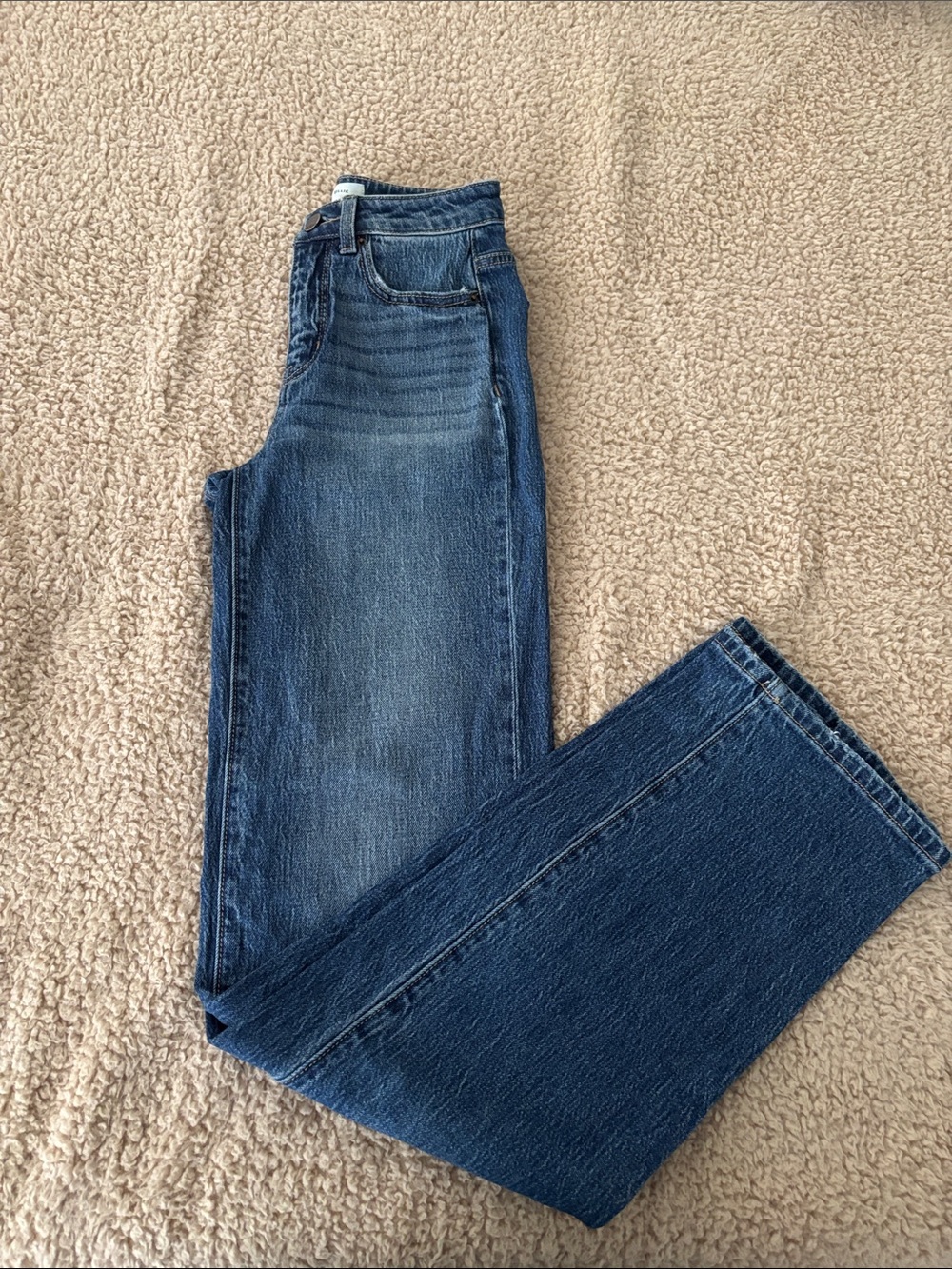 BKE High-Rise Straight Leg Blue Jeans